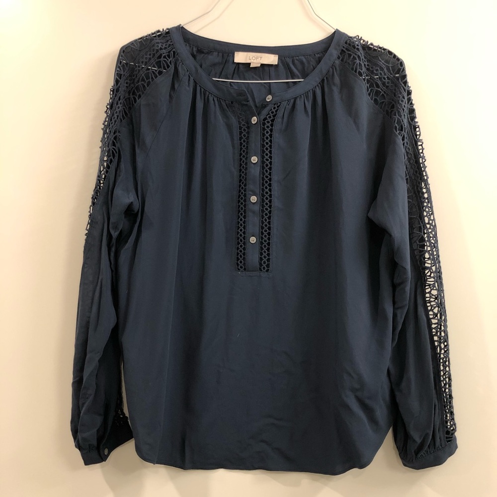 LOFT Navy Blouse